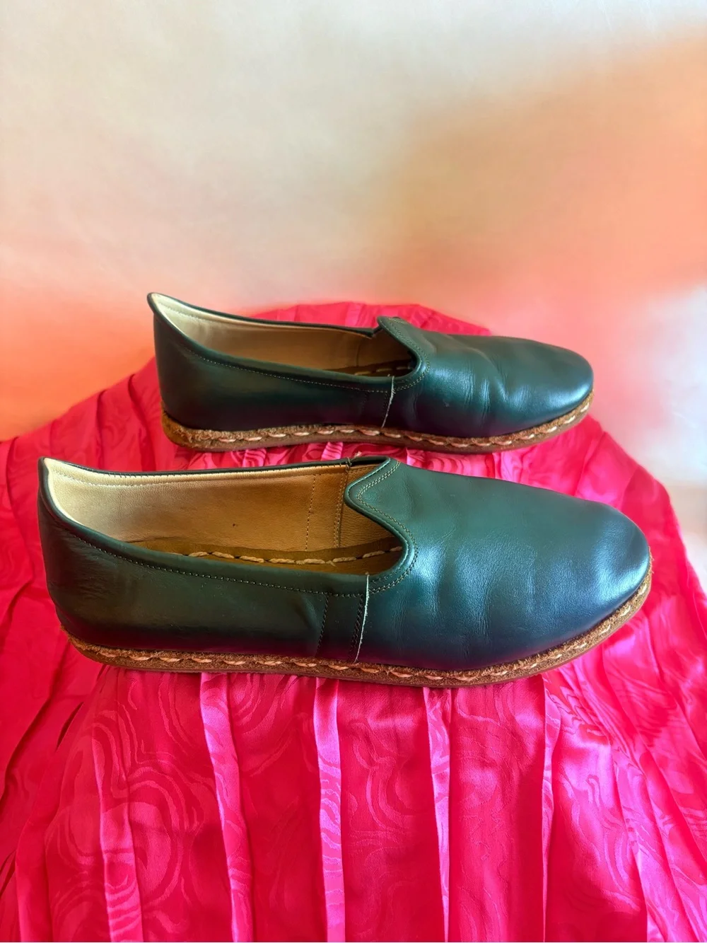 Forest Green Turkish Leather Loafers (Like Sabahs)